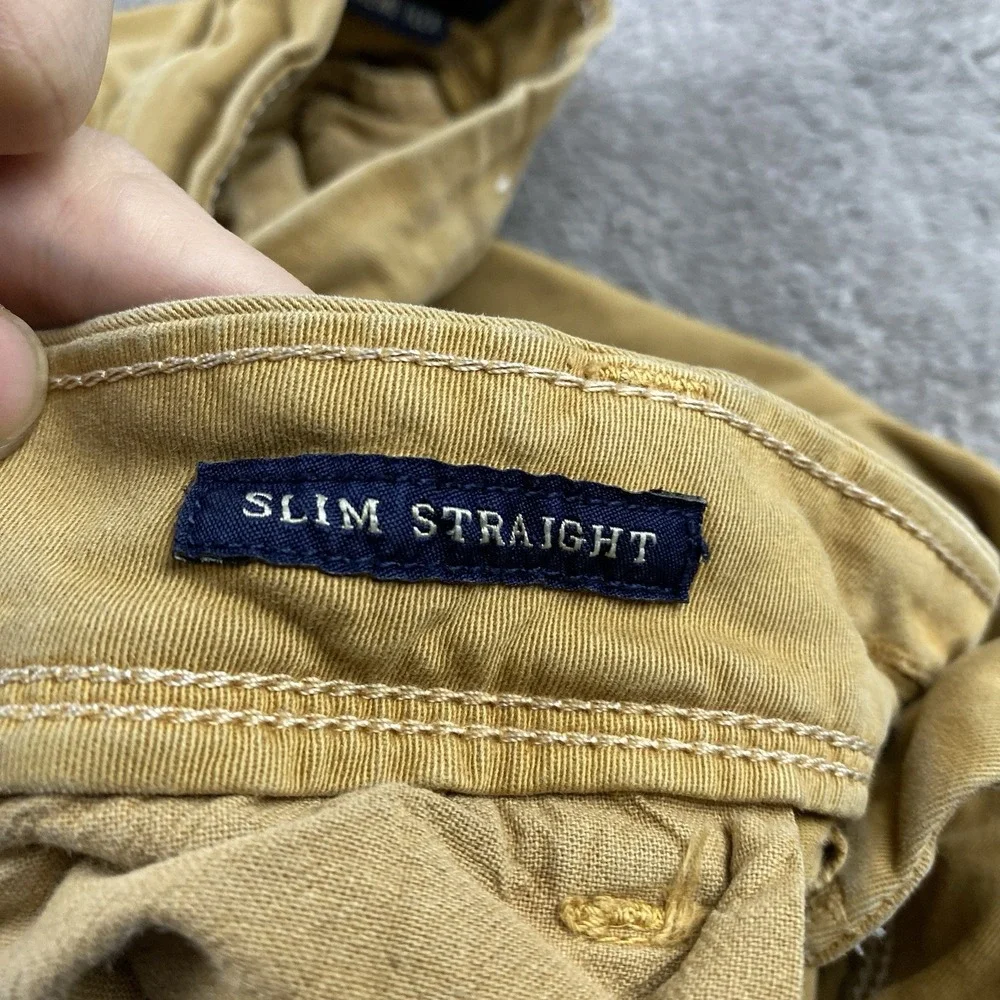 American Eagle Extreme Flex Slim Straight Pants Mens 30x27 Tan